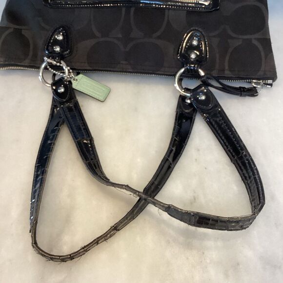 Coach Signature C Small Tote Bag Satchel Shoulder Bag - Picture 10 of 16